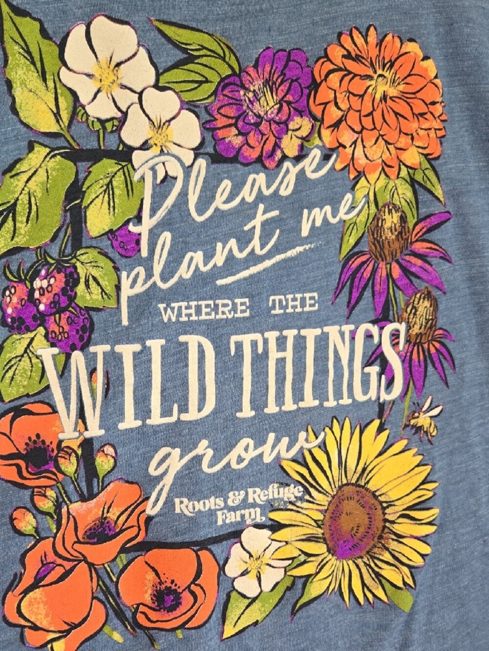 Bella Canvas Blue Floral Graphic Tank - Wild Things Print Size 2X - Picture 3 of 5
